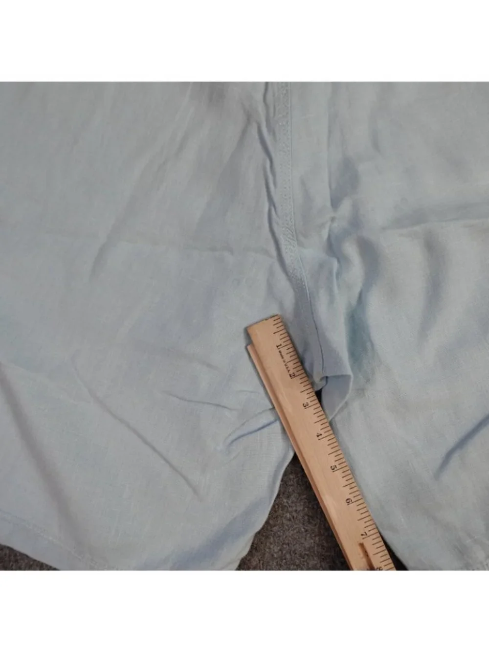 Onia Mens Shorts 38 Blue Solid 100% Linen Zip Fly 9.5